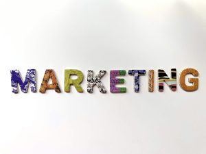 Infographic of the word marketing to introduce the blog about building a small business marketing strategy